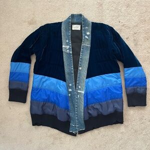 Greg Lauren Blue Nylon Puffy Kimono - Size 4